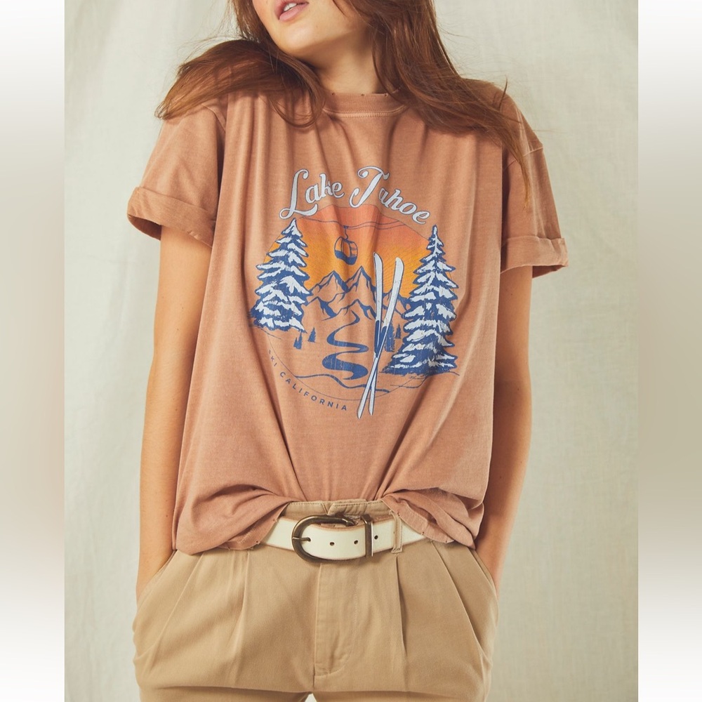 Free People Lake Tahoe Graphic Tee in Rust